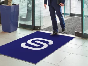 Tapis d'entrée personnalisé avec bordure en caoutchouc