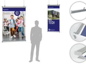 Kakemono suspendu - rail clippant alu