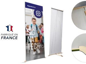 Kakemono personnalisé totem en bois - France - Ecologique Eco Responsable