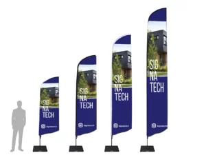 drapeau publicitaire personnalisé forme droite